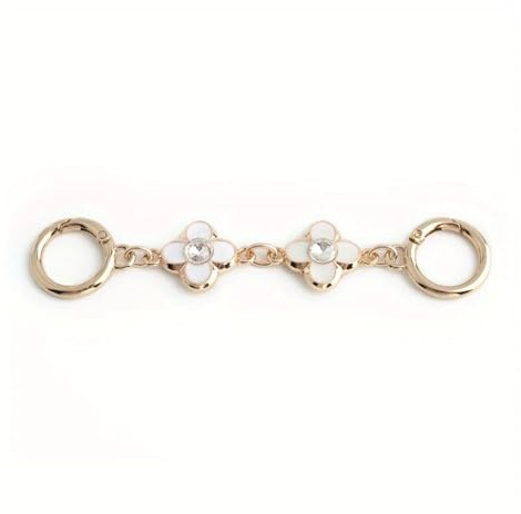 EWUHYFP Väskkedja gör-det-själv axelväska med diamantblomma form metall dekorativ kedja 13,5 cm (vit)