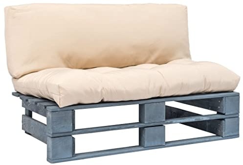 vidaXL Holz Palettensofa Palettenkissen Sand Paletten Polster Sofa In/Outdoor