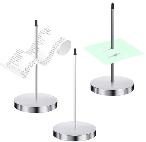 Chinco 3 Pcs Receipt Holder Spike, Bill Fork, Check Spindle, Ticket Stabber for Restaurant, Memo Holder Spike