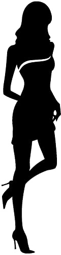 WC-Schild, Toilettenschild „Lady in black“ selbstklebend, Damen, Schwarz, M
