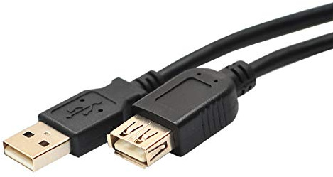 Rhombutech® 7.5 Meter USB 2.0 High Speed Verlängerungskabel, doppelt geschirmt, A-Stecker auf A-Buchse, Schwarz