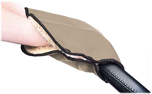 Handwärmer Kinderwagen Handmuff MUFF Handschuhe Kinderwagenmuff 40 x 45 cm Wasser- und Windabweisender Stoff Universalgröße für Kinderwagen Buggy (Beige)