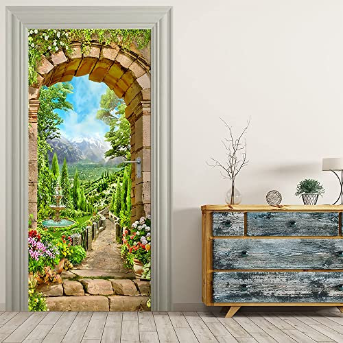 VIRANDA Türtapete Selbstklebend Türposter - Landschaft - Türaufkleber 3D Türklebefolie 77x200cm