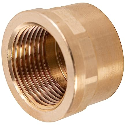 Sanitop-Wingenroth Kappe Nr. 3301 mit Typ 1/2“ IG | Fitting mit 1 Innengewinde | für Rohrenden geeignet | Gewindefitting für die Feininstallation |mit Mehrkant | Rotguss | 163804