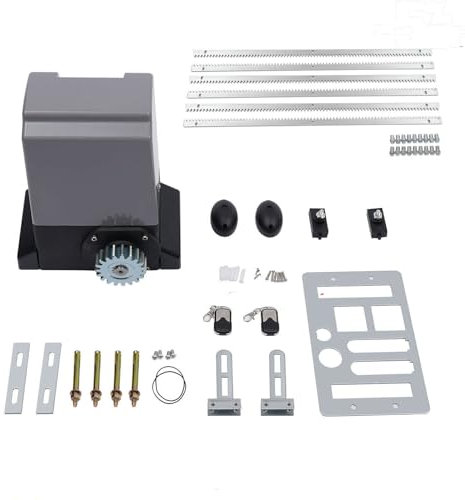 220V Schiebetorantrieb Toröffner,Torantrieb Sliding Gate Opener,Fernbedienung Schiebetorantrieb Belastbarkeit 600KG Toröffner Komplett-Set