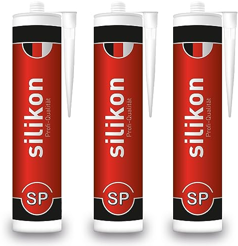 Sanitär-Silikon 310 ml Kartusche weiß, Fugendichtmasse für Bad, Dusche, Küche, wasserfest mit Schutzeffekt, Schimmelresistent, UV- und witterungsbeständig (3)