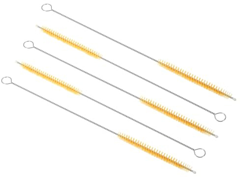 PATIKIL 10x3/8 Long Straw Brush, 5 Pcs Drinking Straw Cleaning Brush Nylon Pipe Tube Cleaner Brush for Cleaning Straws Pot Spout, Yellow