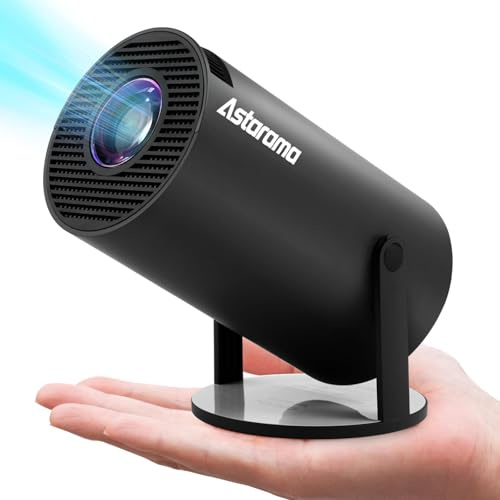 Mini Proyector Portatil,Proyector 4K con Keystone Automática, Pantalla Proyector 2.4/5G WiFi Bluetooth 5.0 260ANSI Android 11.0, Pantalla de 130 Pulgadas, Giro de 180 Grados (Gris y Negro)
