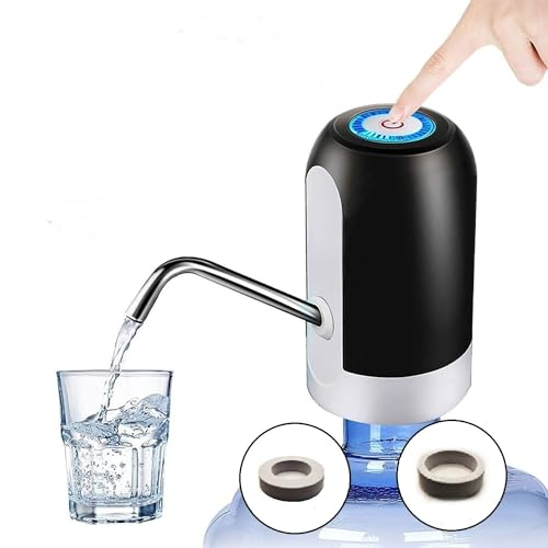 CALA VERDE dispensador de Agua automático - para garrafas, Bomba de Agua eléctrico Distribuidor de Carga USB, Silicona Libre BPA (Negro)