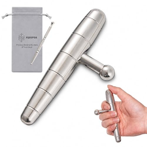 XQDUPDA 2-in-1 Triggerpunkt-Massage-Set, T-Stange | Tiefengewebsmassagegerät für myofasziale Entspannung, Muskelverspannungen und Ganzkörpermassage an Schultern, Nacken, Armen
