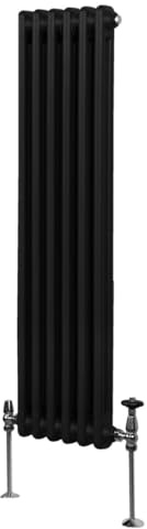 Radiador Tradicional Vertical de 2 columnas 1500mm x 292mm | Negro | Acero | Montado en pared | Kit de fijación y soportes + Cepillo de limpieza GRATIS | Calefacción estufa calefactor