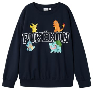 Name it kids pojkar Nkmday Pokemon Nreg Sweat Bru Noos Sky, Mörk safir, 146-152