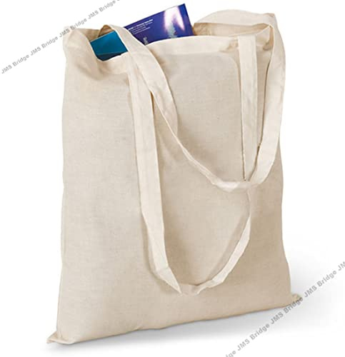 Pack of 1/3/5/10/25/50/100 Plain Natural Cotton Tote Shopper Shopping Bags Eco Friendly. Ideal for screen printing, embroidery, fabric paint and decorating (5)