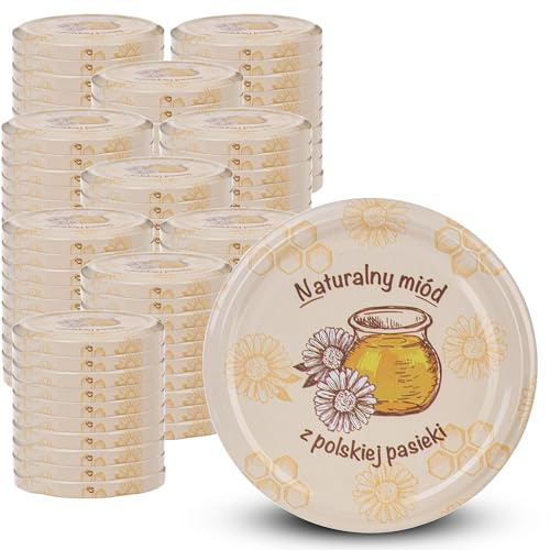 KADAX 100er Set Schraubdeckel TO82 ⌀ 82mm Polnischer Honig – Twist-Off Ersatzdeckel für 235-900ml Einmach- & Marmeladengläser | Luftdicht & Spülmaschinenfest