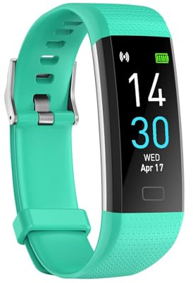 Podometre Non Connectée Simple Femme Homme Enfant Personne Agée Montre Podometre Marche Etanche IP68 Compteur de Calories Compteur de Pas Distance Suivi Sommeil, Chargeur USB en Ligne (Turquoise)
