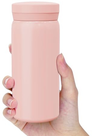 Linkidea Mini borraccia da 200 ml (6,8 oz), borraccia in acciaio inox con isolamento sottovuoto per bevande calde e fredde, piccola e a prova di perdite, ideale per borsa, borsetta e tasca (Rosa)