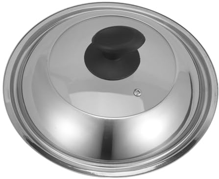 Alipis Stainless Steel Wok Lid Glass Cookware Pan Cover Pot Lid Replacement for Frying Pan Kitchen Use Random Style