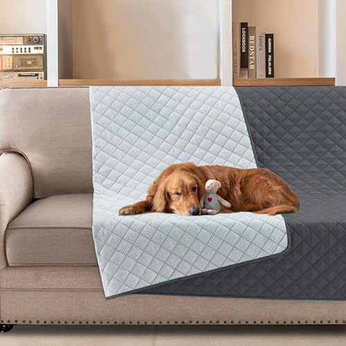 BellaHills Wasserdichter Sofabezug für Hunde Sofaüberwurf Decke Hundehaare Hundedecke Sofaschutz Grau 172x208cm