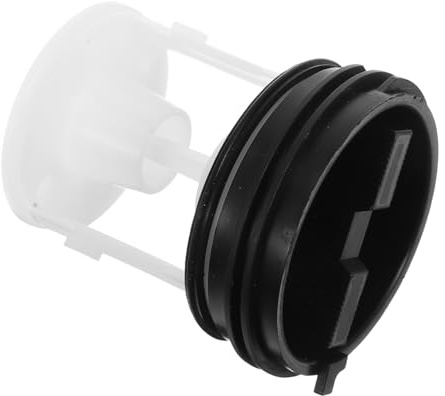 Washing Machine Drain Cover Plug with Filter Mesh, Two Hole Abs | Universal Fit for Front Loading Washers, Leakproof Seal, Easy Installation, Black Finish for Washer Drain Setup