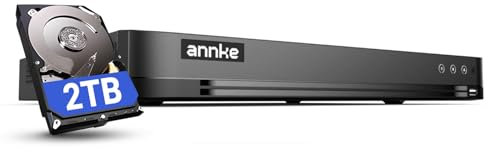 ANNKE Grabadora DVR AI 32 canales 3K Lite con disco duro de 2 TB, reconocimiento de personas y vehículos, 5 en 1 CVI/CVBS/AHD/TVI con salida HDMI para sistema de cámara de vigilancia, acceso