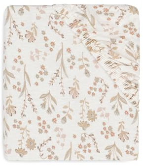 Jollein Spannbettlaken Jersey - Für Wiegen - Bloomy - 40/50x80/90cm - 100% Baumwolle - Spannbetttuch - Oeko-TEX Zertifiziert