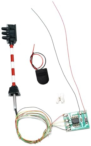 perfeclan pour train miniature, échelle N 1/150, vert, jaune, rouge, 3 LED, feu circulation pour diorama, table sable, Pôle Rouge et Blanc