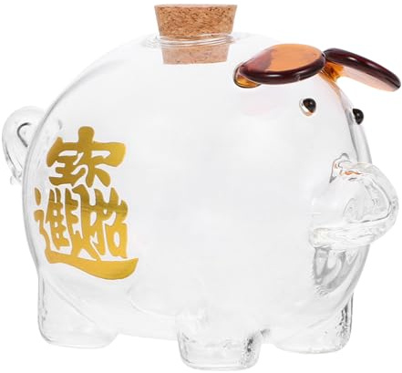 TOYANDONA Glass Cartoon Piggy Bank for Decorative High Borosilicate Money Pot Adorable Coin Box for Home Decor Practical Savings Gift for Boys
