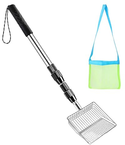Jingyash Tamiseur à Sable,Une poignée réglable et légère | Outils de Chasse sur la Plage et Ramasse-Coquilles - pour des Vacances À, Sorties Estivales Et Fêtes en Plein Air