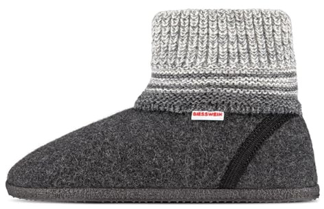 Giesswein Hüttenschuhe Baumkirchen - Hohe Filz-Hausschuhe Unisex | Warme Pantoffeln mit rutschfester Sohle für Damen & Herren – gemütlich an kalten Tagen zuhause