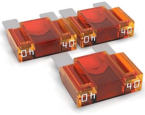 AUPROTEC Fusibile Maxi 20A - 80A Fusibili Lamellari selezione: 40A Ampere ambra, 3 pezzi