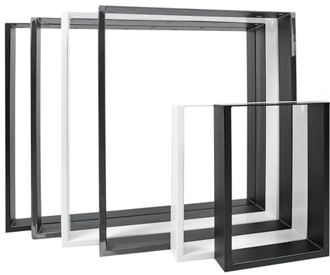 Natural Goods Berlin 2X RECHTECK Kufen - Table Legs - Tischgestelle Metall Schwarz - Ideal für DIY-Projekte wie Sofatisch, Beistelltisch, Couchtisch, Bank - Gestelle Outdoor 60x40 cm