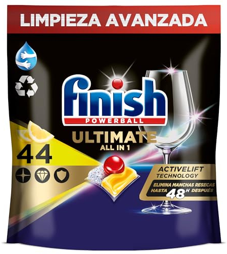 Finish Powerball Ultimate All in 1 Pastillas para el lavavajillas, aroma limón, 44 Unidad (Paquete de 1)(El emabalaje puede variar)