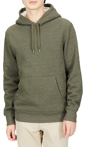 Amazon Essentials Sherpa-fodrad tröja för män, sweatshirt, oliv, Medium