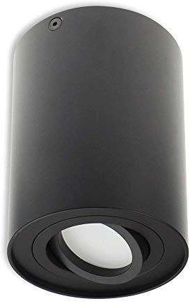 LED luz de superficie redondo - negro 7 vatios blanco neutral GU10 230V - 125x96mm Luz de superficie de aluminio - lámpara de techo de focos empotrados Lámpara de techo de focos