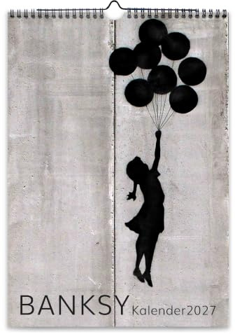 Banksy Kalender 2027 im A4 Hochformat mit zwölf Monatsmotiven