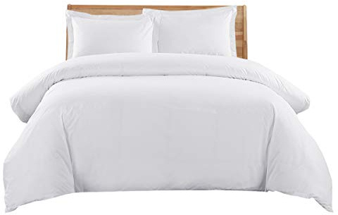 Royal Tradition Heavyweight Flannel, 100-Percent Cotton King/California King 3PC Duvet Cover Set, Solid White, 170 GSM