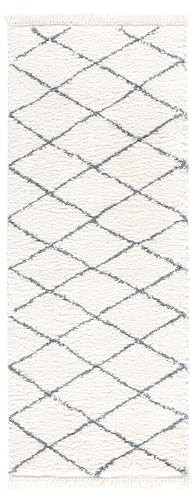 TESSO LIVING Tappeto Salotto Moderno 120 x 160 cm Beige Grigio, Motivo Diamante, Tappeto Moderno a Pelo Alto, Super Morbido