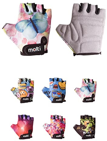 molti Fahrradhandschuhe für Kinder XS-M | Sporthandschuhe Halbfinger Bike Fahrrad Handschuhe Wandern