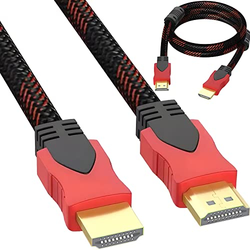 Retoo 4K HDMI Kabel 2.7Meter High Speed, Kabel kompatibel mit TV Fernseher, Video 4K UHD 2160p HD 1080p Geflecht Vergoldete Anschlüsse, DP-Computer zu HDMI-Monitor Kompatibel, HDMI