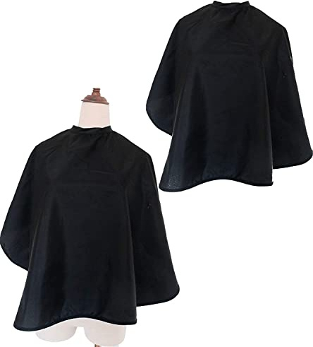 ST-BEST-P Hair Color Cape Makeup Haircut Salon Hairdresser Shampoo Capes Cutting Barber Cape for Men,Women,Clients (Black-2PCS)
