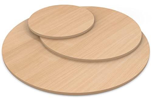 AUPROTEC Tischplatte 19mm rund Ø 1400 mm Buche Holzplatte melaminharzbeschichtet Spanplatte mit Umleimer ABS Kante Auswahl: 140 cm