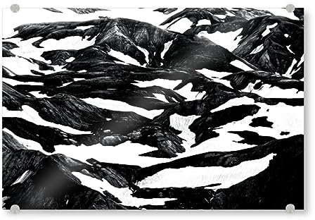 artboxONE Acrylglasbild 30x20 cm Natur Schneemuster in den Bergen Bild hinter Acrylglas - Bild Island Berge dekorativ