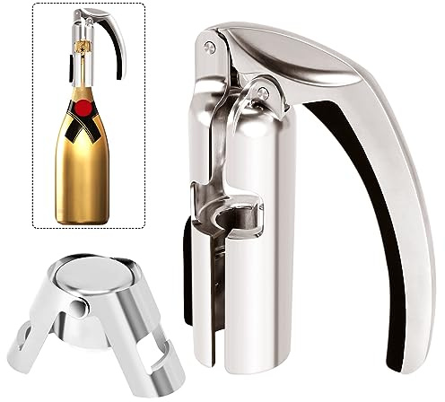 Asuinxurr Décapsuleur de bouteille de champagne Tire-bouchon en alliage de zinc Bar Tire-bouchon Cuisine Vin Champagne Décapsuleur Bouchon de bouteille de champagne