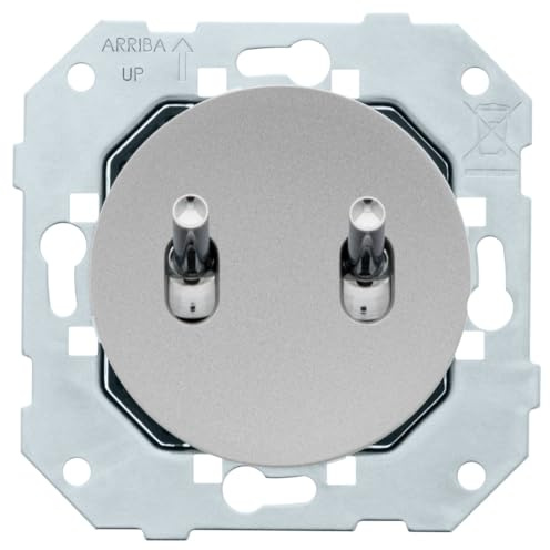 FONTINI - Double bouton poussoir ALU - MANETTE CHROME DOM