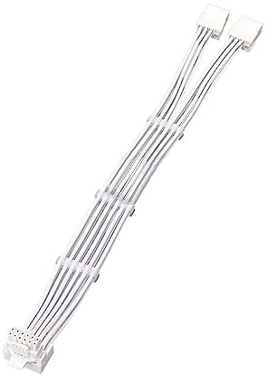 MONOJLY Para tarjeta gráfica de la serie RTX40 – 2 x 8 pines hembra a 12 VHPWR PCIE 5.0 16 pines ATX3.0 600 W cable de alimentación 30 cm 90 grados