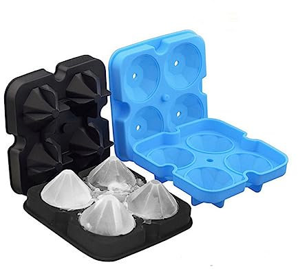 PRETYZOOM 4 Kugel Eis Antihaftbeschichtete Eiswürfelschalen Getränketablett Kuchenform Seifenformen Aus Silikon Cakesicles Schimmel Kreisförmige Eiswürfelschale Süßigkeiten Schimmel Diamant