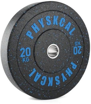 PhysKcal 50 mm Crumb Rubber Bumper Plates with Colour Flex, 1 x 20 kg