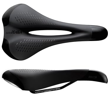 Selle Italia S3 Gel Flow - Selle Vélo Route, Gel Doux, Trou Flow, Cadre Alliage FeC - Taille S3, Noir