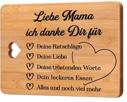 Mama Geschenk, Muttertagsgeschenke für Mama - Bambus Schneidebrett, Geschenk für Mama zum Geburtstag, Geschenke für Mama von Tochter Sohn, Geburtstagsgeschenke für Mama