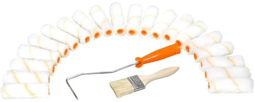 22 Pezzi Mini Manicotti e Telaio per Rulli di Verniciatura Set, 10cm Rullo in Microfibra a Pelo Corto Professionale, Piccole Coperture per Rulli di Vernice Decorazione e Pittura con Pennello
